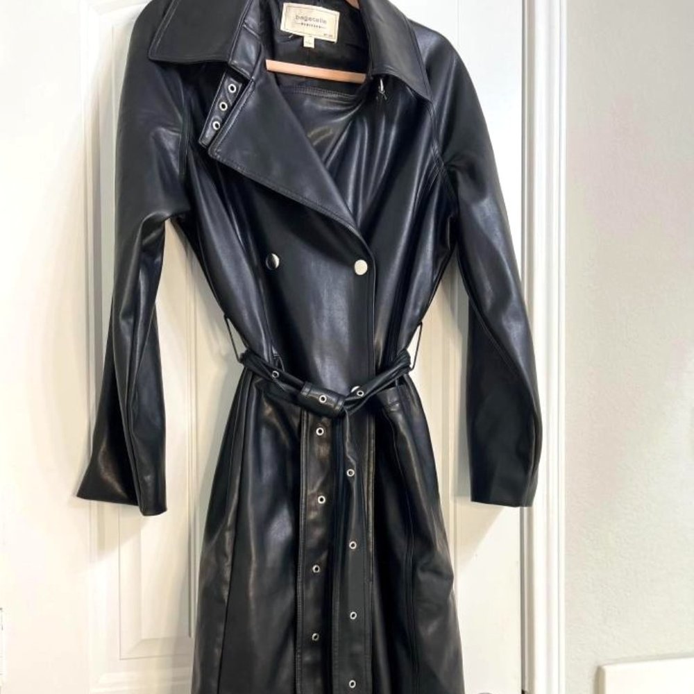 Faux Leather TrenchCoat
